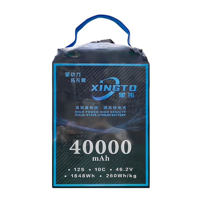 XINGTO 46.2V 12S HV 40000mAh 10C Lipo Battery – 260Wh/kg High Density Semi Solid-State Lithium Battery for Drone