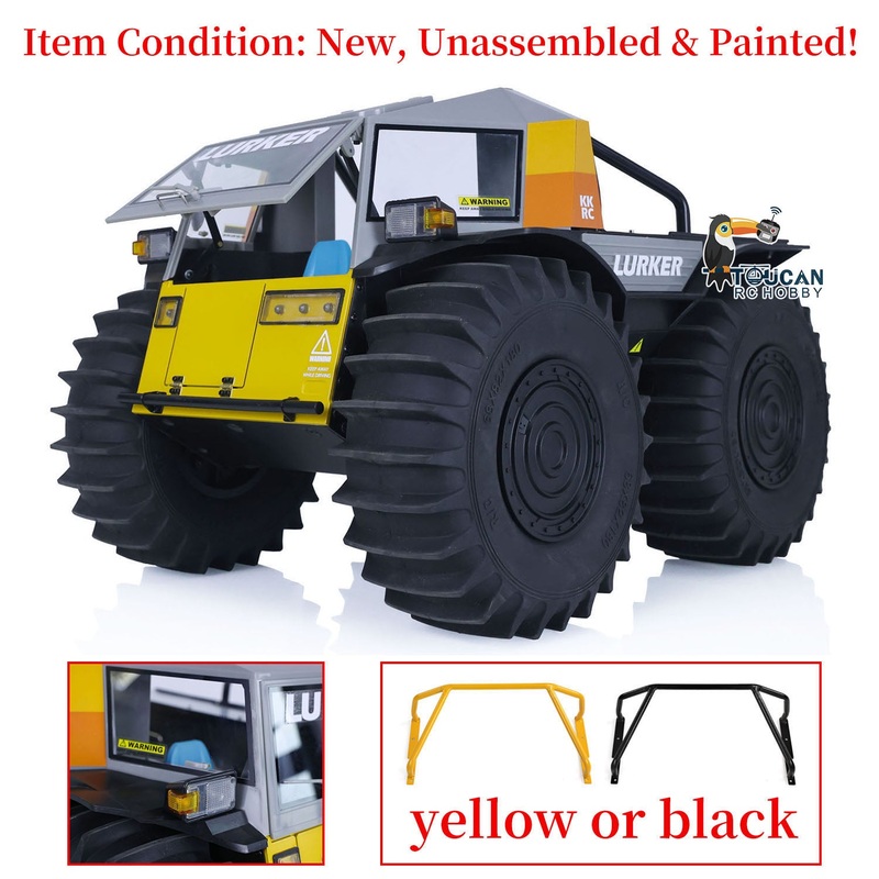 1/10 Scale All-terrain RC Off-road Vehicle Amphibious Climbing Car KIT/RTR D-E077 Painted Light Sound System Comes without Battery & Charger & Radio System & Light Sound Ssytem & ESC &Servo