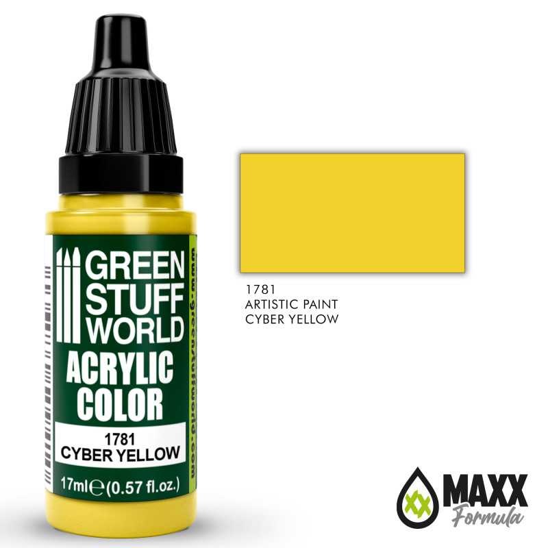 GREEN STUFF WORLD Acrylic Color – Cyber Yellow 17ml