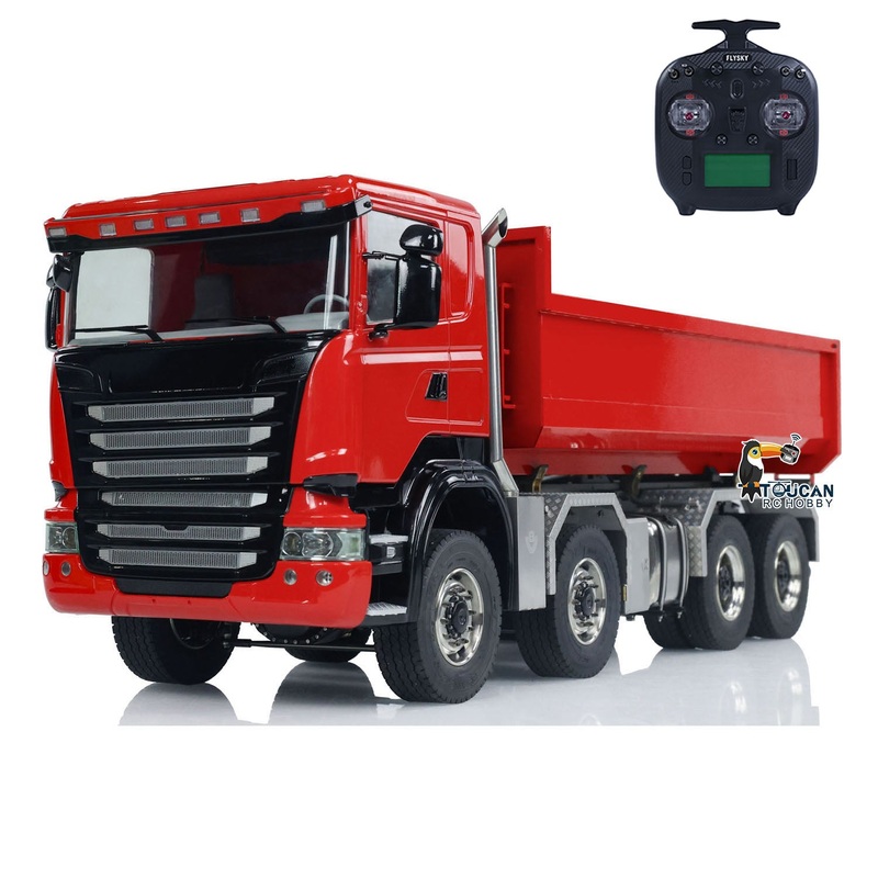 IN STOCK 1/14 8×8 RC Hydraulic Equipment Radio Controlled Roll Off Dumper Trucks Full Dump Truck U-shaped Short High Bucket Timber Flatbed 1PC U-shaped Short Bucket