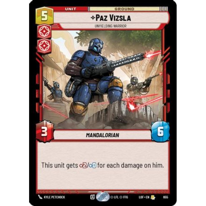 Paz Vizsla – Unyielding Warrior (Foil) (655) – Legends of the Force Foil Near Mint