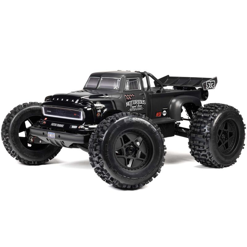 ARRMA 1/8 NOTORIOUS 6S V6 4X4 RTR Brushless Stunt Truck Black