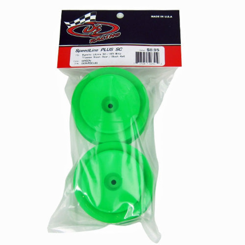 DER-PSC-UGDE Speedline Plus SC Wheels for Kyosho Ultima SC / Traxxas Slash Rear – Slash 4×4 / Green / 2pcs