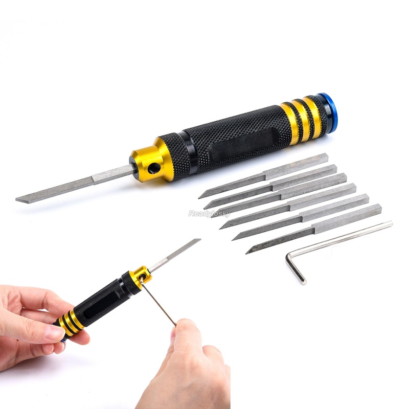 Prime Model Scriber W/ Blade Gundam Resin Carved Scribe Line Hobby Cutting Tool Chisel 5 / 7 Blade Tools for RC Car Drone Repair 5in1