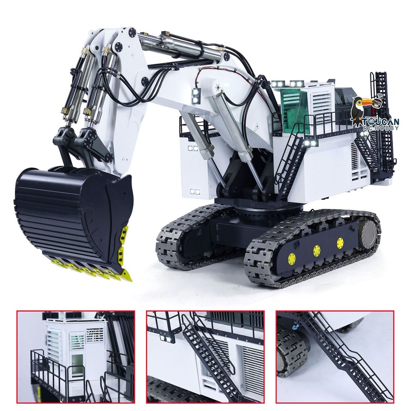 USA Pre-Order by the sea 1/25 RC Metal Double Pump Hydraulic Excavator R9800 Heavy Duty Double Pump Remote Control Diggers ESC Servo Motor Light System Comes WITHOUT Sound System & Radio System & Battery & Charger