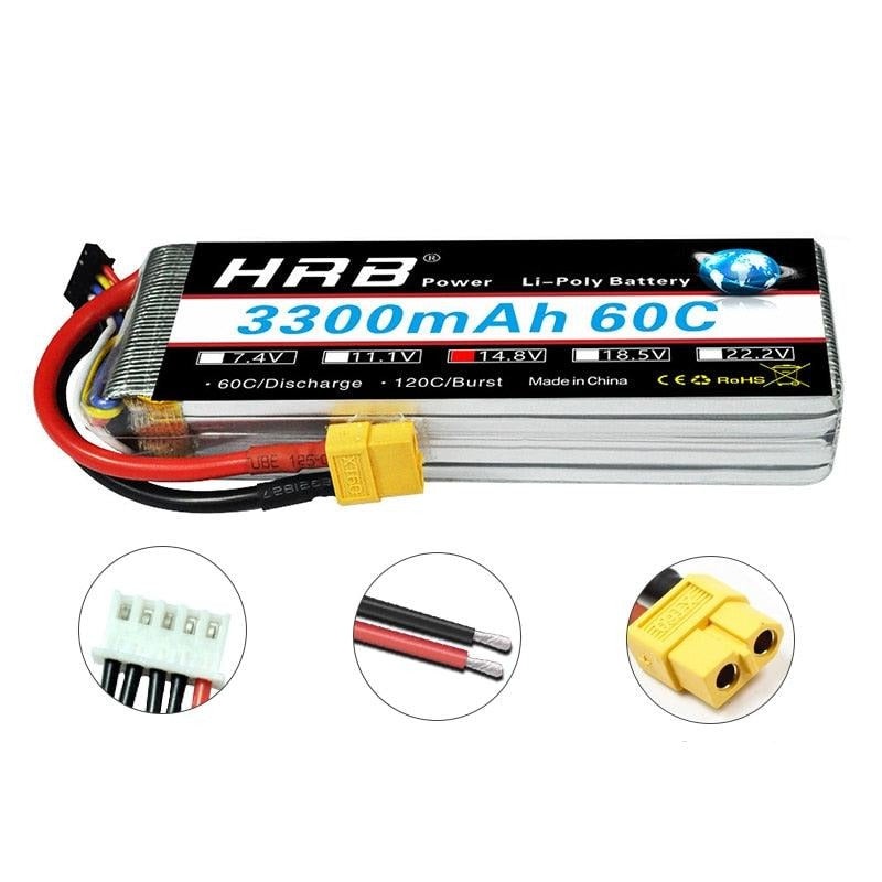 HRB 2S 7.4V 11.1V Lipo Battery – 3300mah T Deans 60C XT60 3S 3.7V RC Quadcopter FPV Airplane Car Parts 14.8V 18.5V 22.2V 4S 5S 6S 1S 3.7V Cell China 60C