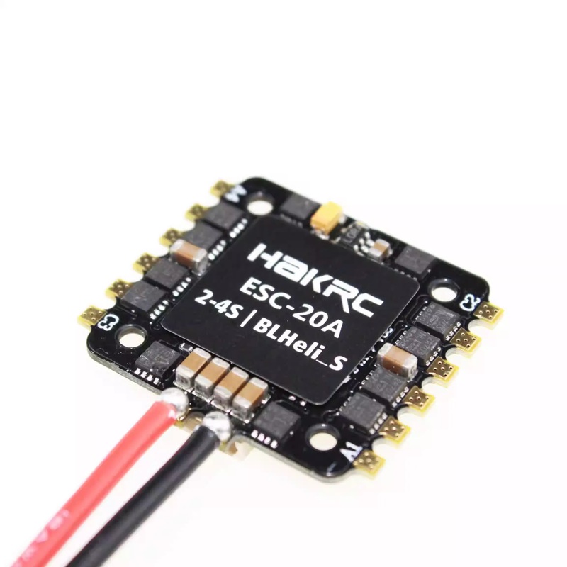 HAKRC 20A 4-in-1 Mini ESC  BLHeli_S, 24S LiPo, 20A Continuous, 25A Burst, 27x31mm, DShot Ready