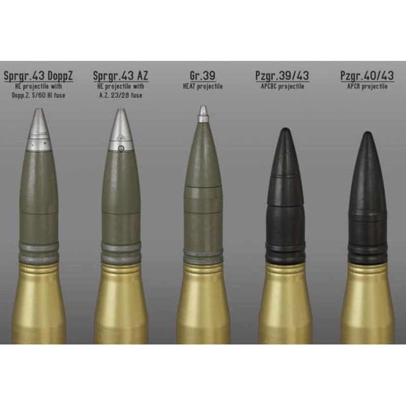 HWS 1/87 German 88mm KwK 43 Shell Set