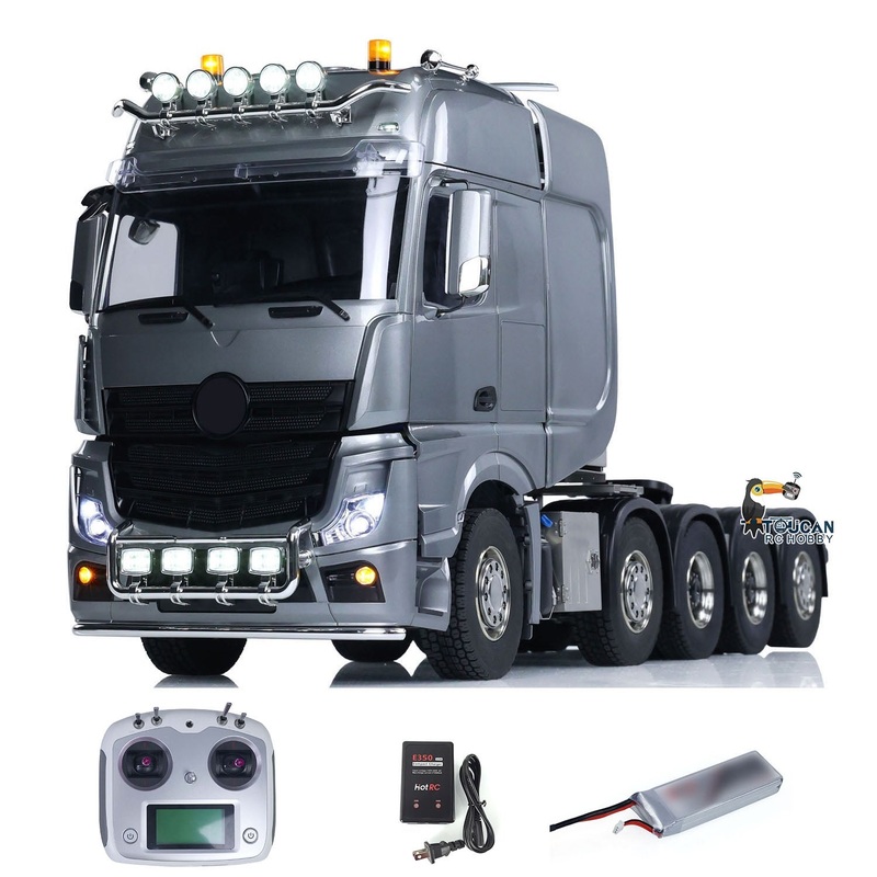 10×10 Metal Chassis 1/14 Remote Control Tractor Truck 3363 Lorry RTR Emulated Car Model High-roof 3Speed Differential Lock Axles