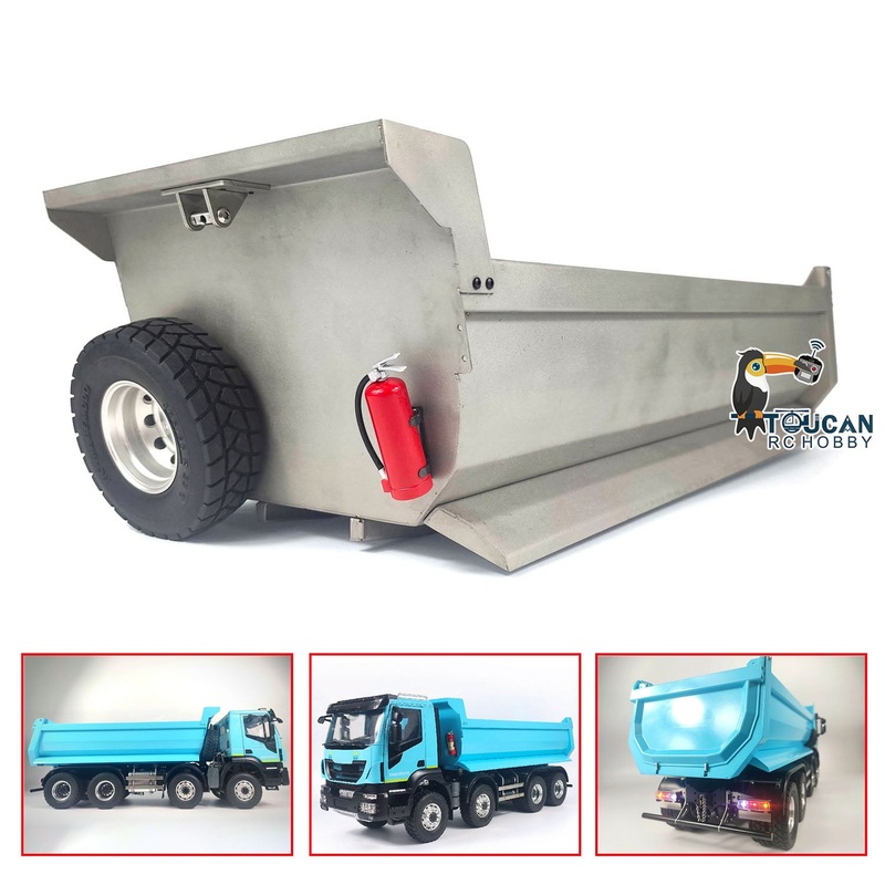 Metal U-shaped Bucket with Cover for 1/14 8×8 Remote Control Dumper RC Hydraulic Dump Truck 1pc Metal U-shaped Bucket
