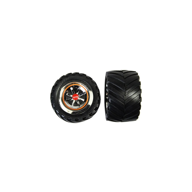2 rear tyres with wheel rims for Inferno (140004)