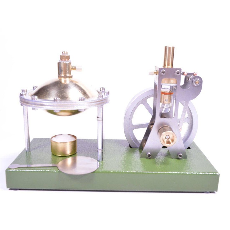 Enjomor Vertical Transparent Cylinder Steam Engine with UFO Hero’s Engine Boiler Education Toy Gift for Adults & Kids