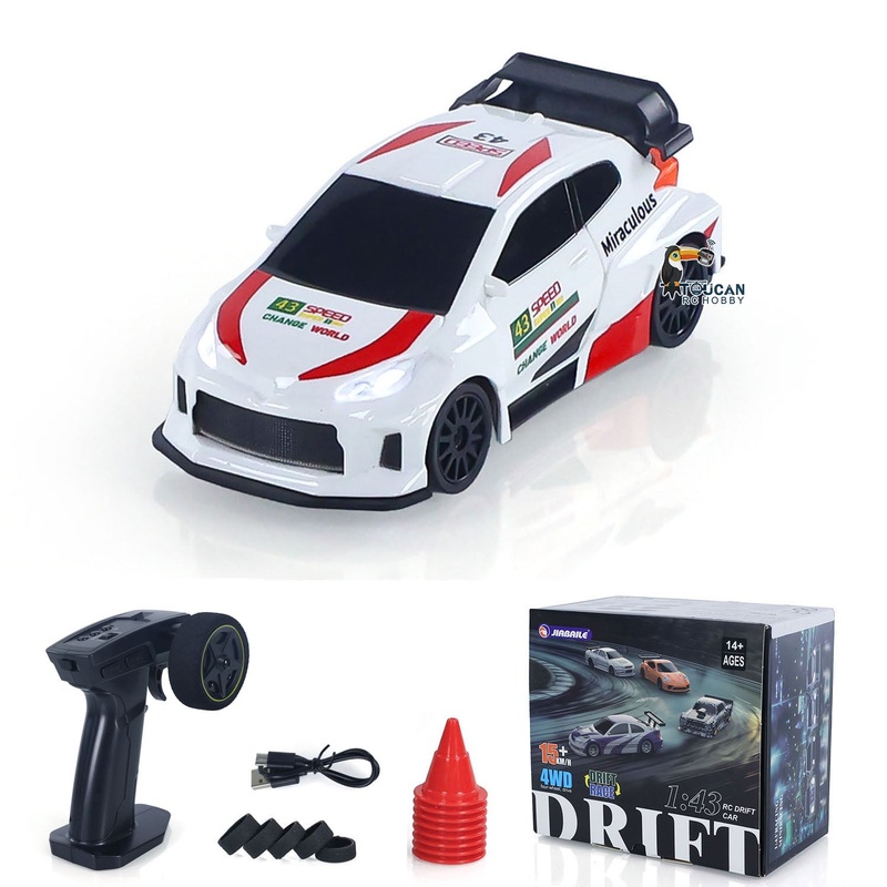 US STOCK 1/43 High Speed RC Racing Car POLO Radio Controlled Drift Vehicle 4WD RTR Mini Model Toy 2.4G Radio Battery Gifts for Children
