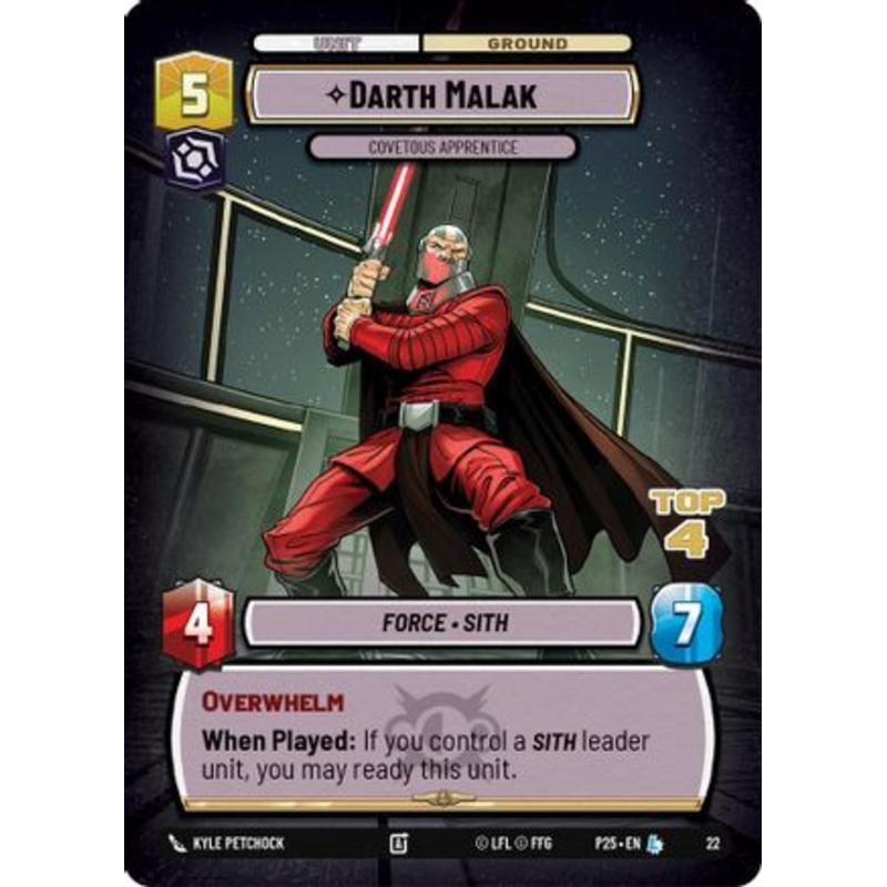 Darth Malak – Covetous Apprentice (Top 4) (22) – Organized Play Promos Foil Near Mint