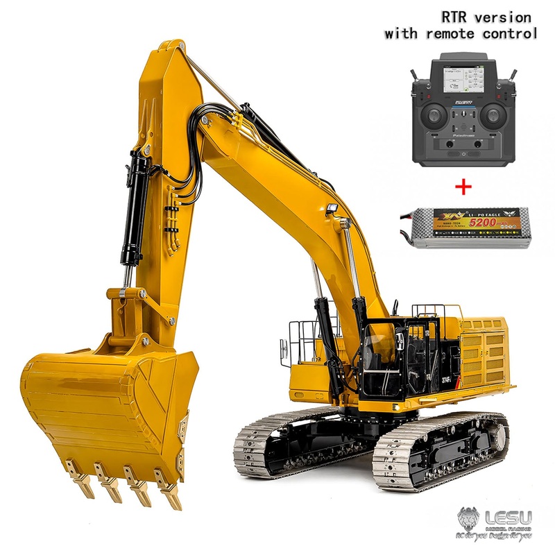 Finished LESU 1/14 Hydraulic RC Excavator 374 C374F Radio Controlled Digger Heavy Machine Construction Car PL18EV LITE Battery