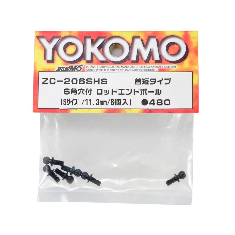 Yokomo Socket Head Ball Stud Set (6) (Assorted Sizes) 11.3mm