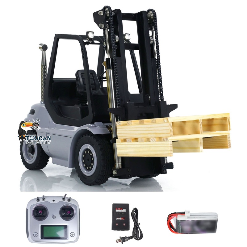 1/14 Metal LESU Assembled and Painted RC RTR Model forklift Truck Light Sound Motor Servo ESC Flysky FS Transmitter Receiver Yellow