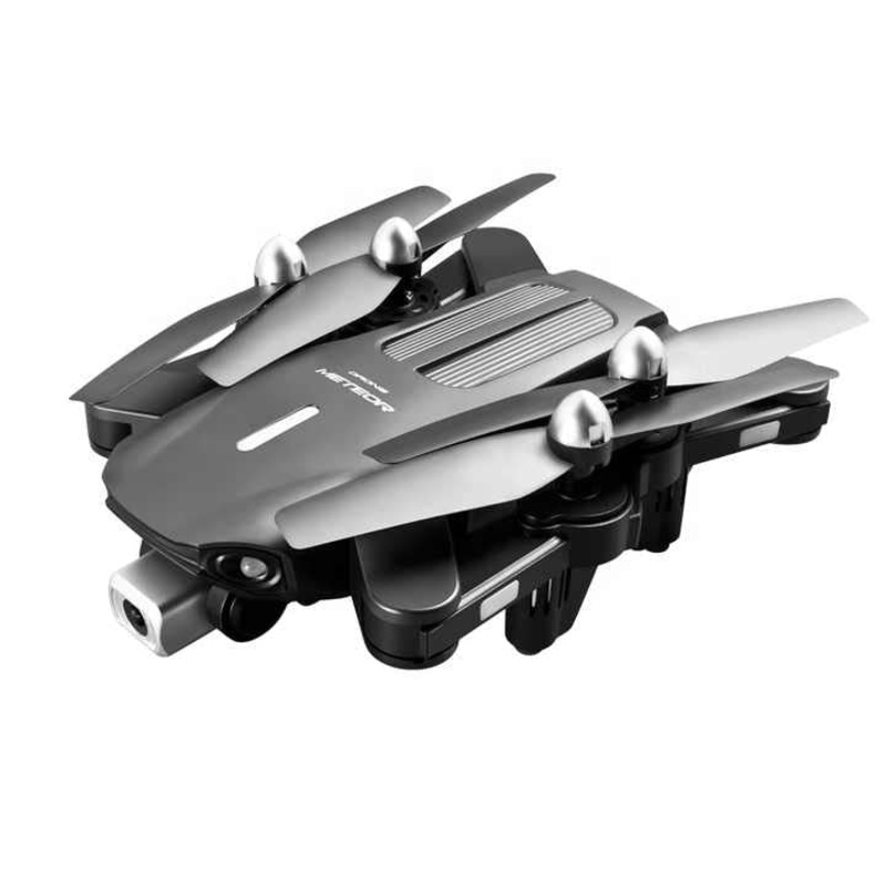 K106 Drone – 2024 New LED Light Drone 4K HD Camera Visual Obstacle Avoidance Optical Flow Positioning Foldable RC Quadcopter Boy Gifts Black 1080P Bag 1B