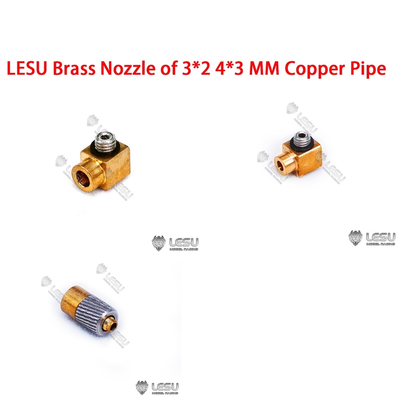 LESU Brass Nozzle of 3*2 4*3 MM Copper Pipe for 1:14 Scale DIY RC Hydraulic Excavator Truck Replacement Parts Model Car Dumper 1PC Oil Nozzle A for 3x2MM Brass Pipes & 4×2.5 Plastic Pipes