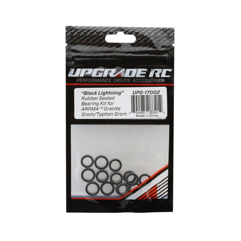 UpGrade RC “Black Lightning” Rubber Sealed Bearing Kit for Arrma Granite Grom/Typhon Grom
