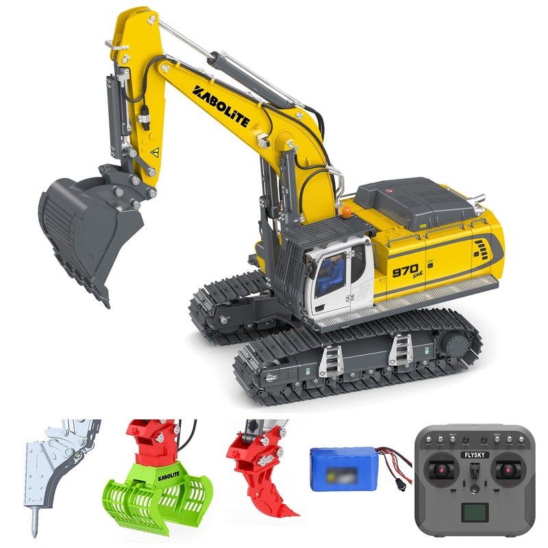 1/18 Kabolite 5901 100S Electric Lifting RC Excavator Flysky Remote Control Digger Engineering Vehicle Electric Ripper Hammer