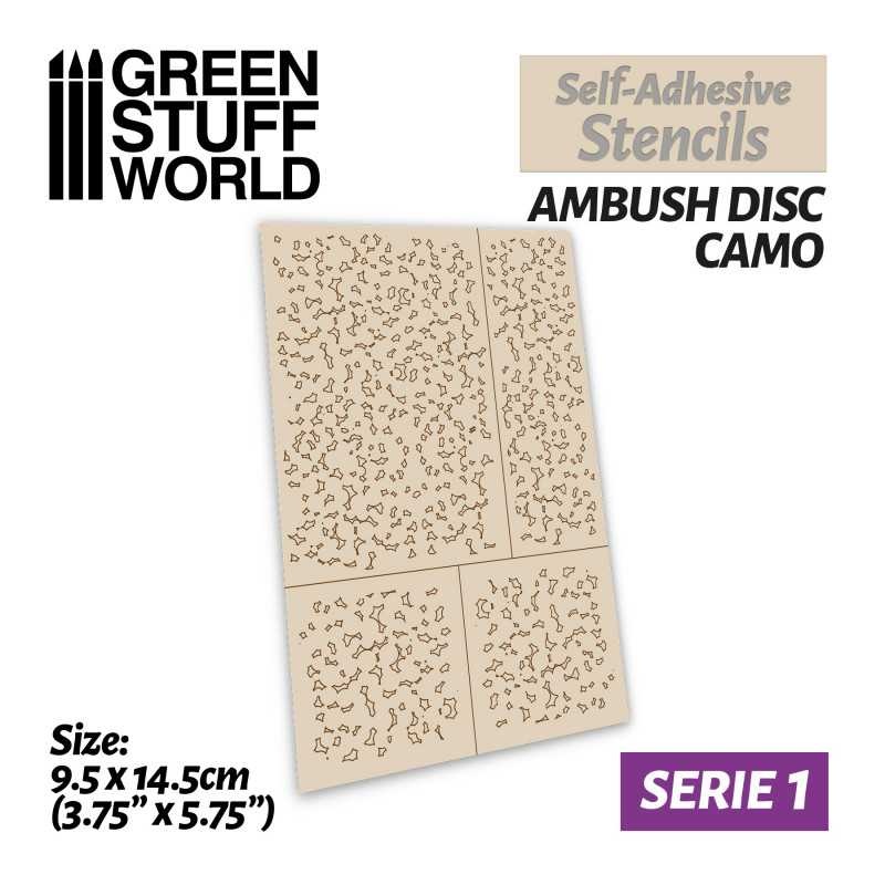 GREEN STUFF WORLD Self-adhesive stencils – Ambush Disc Camo