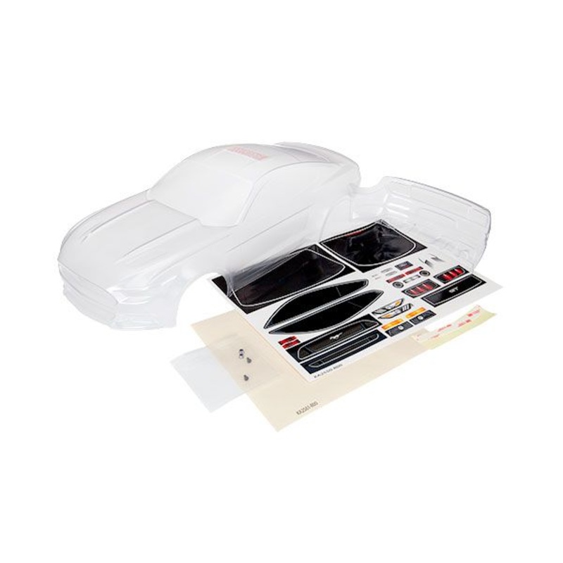 8312 – Body, Ford Mustang (clear, requires painting)/ window masks/ decal sheet