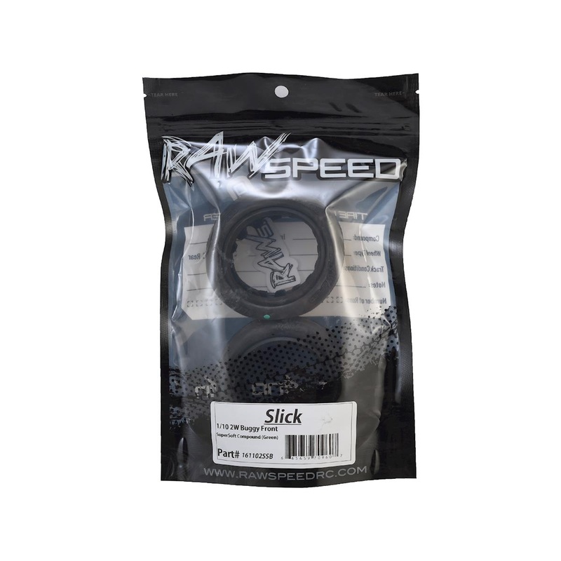 161102SSB Raw Speed RC Slick 2.2 1/10 2WD Front Buggy Tires (2) Super Soft