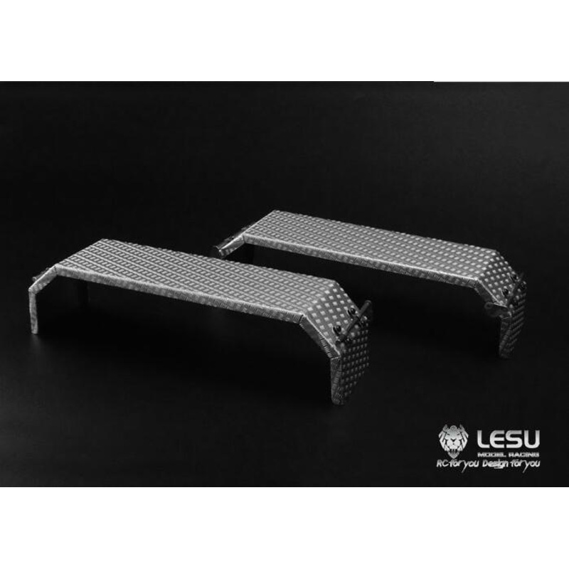 LESU Metal Front Rear Mudguard Plates for 1/14 Tamiiya RC Tractor Truck Remote Control Hydraulic Dumper Car Model 1Pair Metal Rear Mudguard for 2Axles