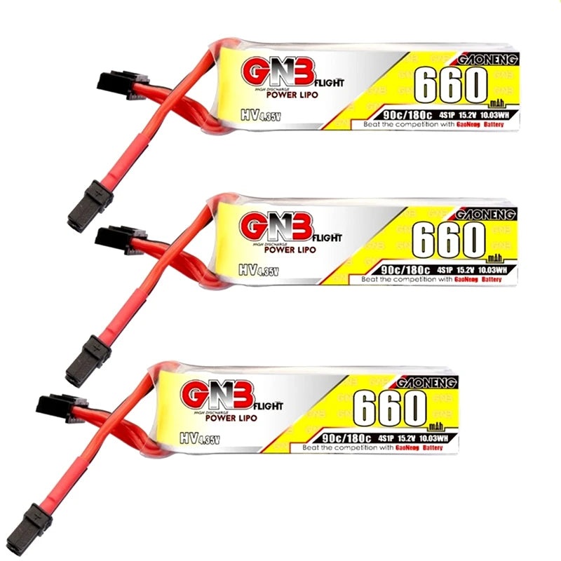 3Pcs Gaoneng GNB 1S/2S/3S/4S/6S HV Lipo Battery 660mAh 90C 180C Lipo Drone Battery 6S With XT30