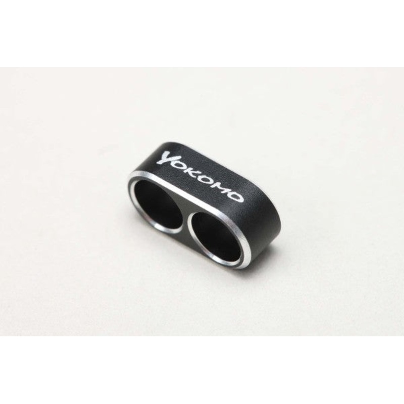 Aluminum Chamfered Wire Guide (Black/2 holes) for 12 Gauge Wire [Yokomo] ZC-WGB2