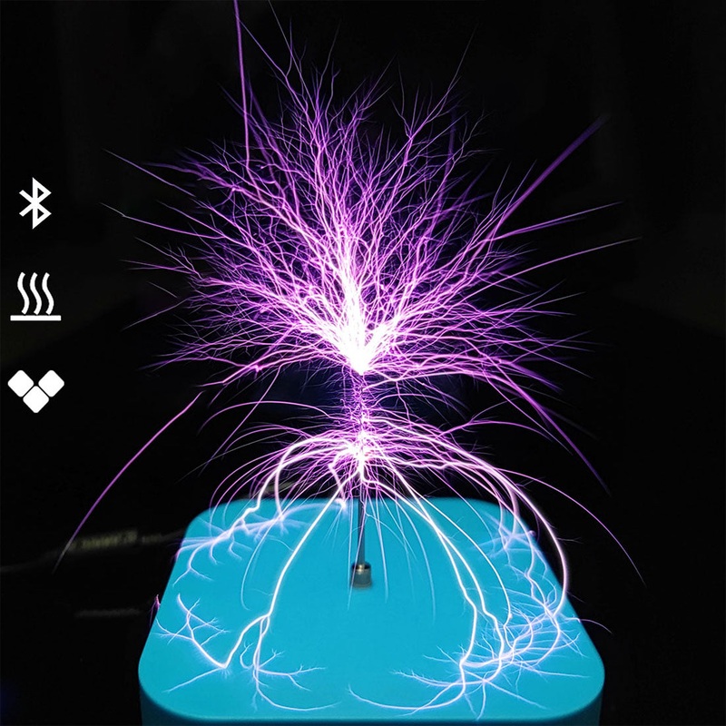 Bluetooth Musical Tesla Coil Arc Plasma Loudspeaker Desktop Toy Model Yellow EU-Plug