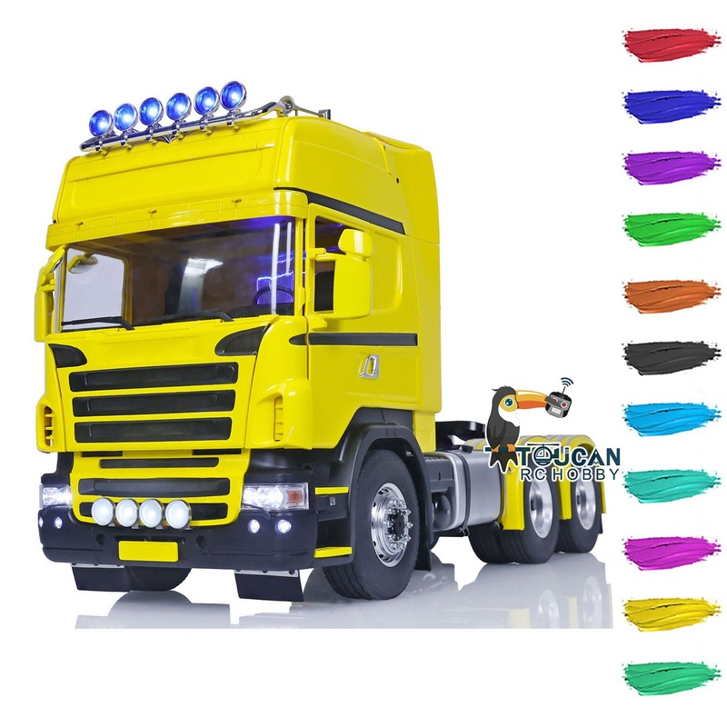 LESU 1/14 RC Tractor Truck DIY 6×6 Remote Control Constuction Vehicle Electric DIY Cars Painted Model Sound Light Various Version Comes WITHOUT Battery & Radio System & Charger