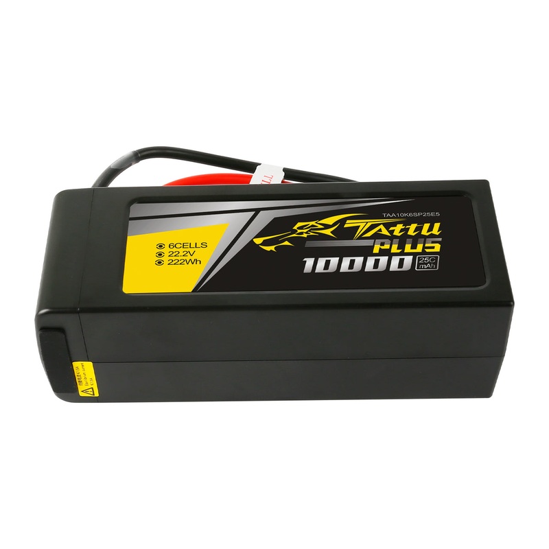 Tattu Plus 22.2V 25C 10000mAh 6S Lipo Smart Battery Pack With EC5 /  AS150+XT150 Plug (New Version) EC5 Plug