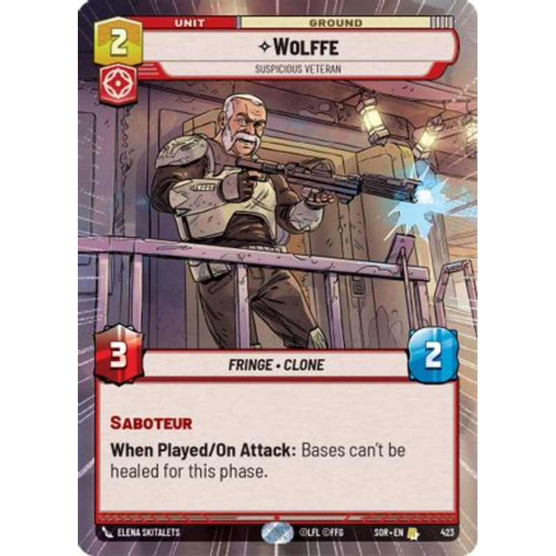 Wolffe – Suspicious Veteran (Hyperspace) (423) – Spark of Rebellion Foil