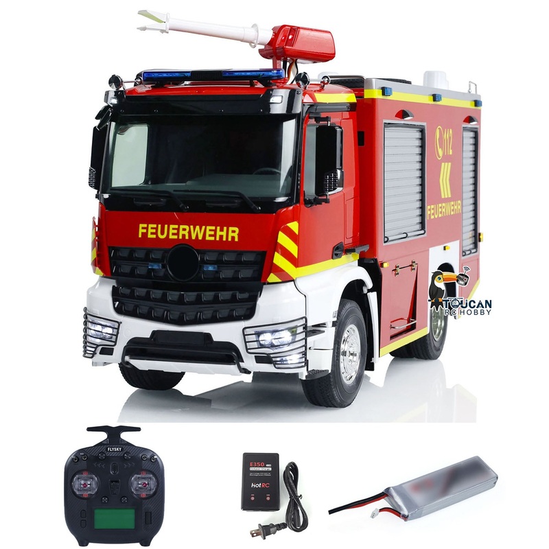 1/14 RC Fire Fighting Truck 4×2 Electric Car Wireless Control Fire Vehicle Assembled and Painted Model Water Spray