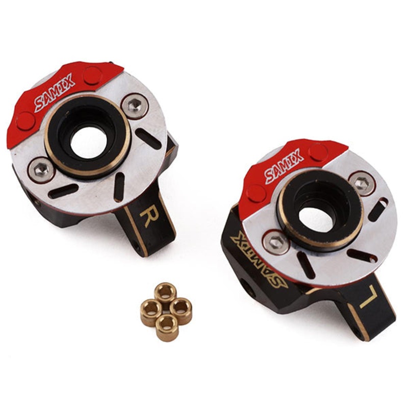 Samix SCX24 Brass Heavy Steering Knuckle Set w/Brake Rotor