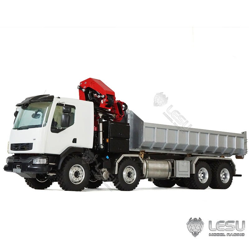2Speed LESU Remote Control Hydraulic Roll on off Dumper Crane 1/14 RC Tipper Lock Differential Axle Metal 8X8 Chassis Gerabox