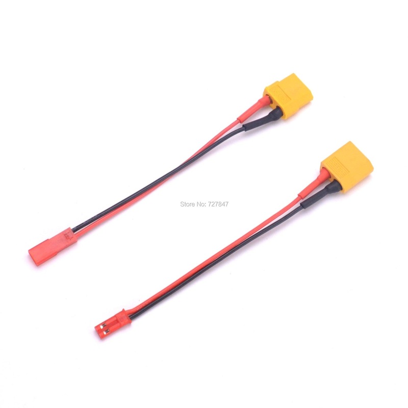 FPV Drone Charger Adapter – XT60 Male /  Female Connector to JST plug charger adapter LiPo Battery Model Charging Adapter Converter Lead 22AWG XT60 male