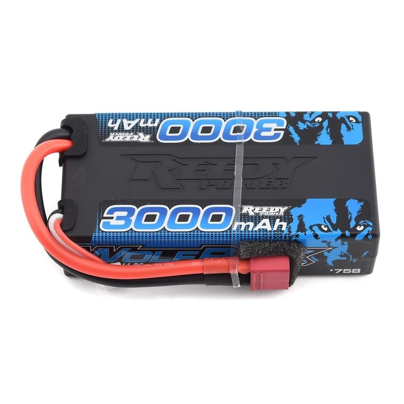 WolfPack 2S Hard Case Shorty 30C LiPo Battery 7.4V 3000mAh w-T-Style Connector [Reedy] ASC758
