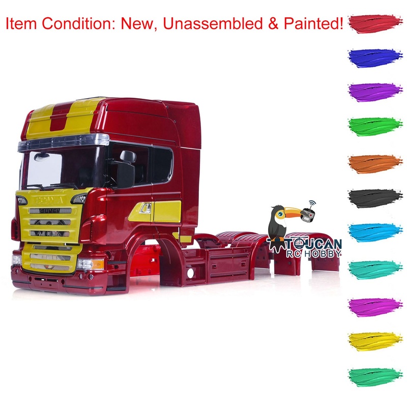 Toucan Hobby RC Car Body Shell High-roof Cabin for 6×6 6×4 1/14 Remote Control Tractor Truck Construction Vehicle DIY Model