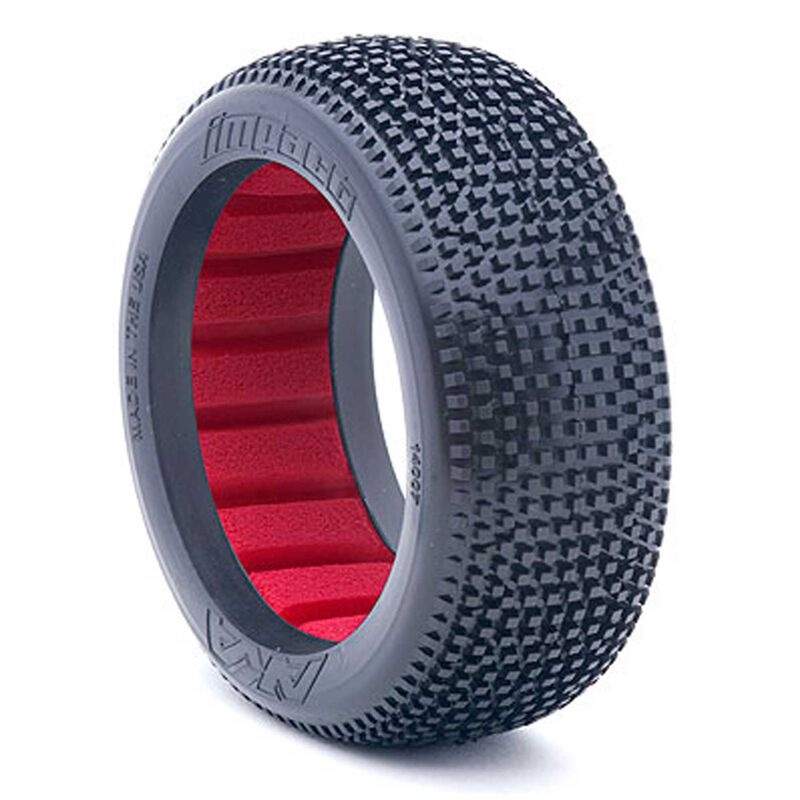 AKA14007QR AKA 1/8 Buggy Impact Super Soft LongWear Tire w/ Red Insert (2)