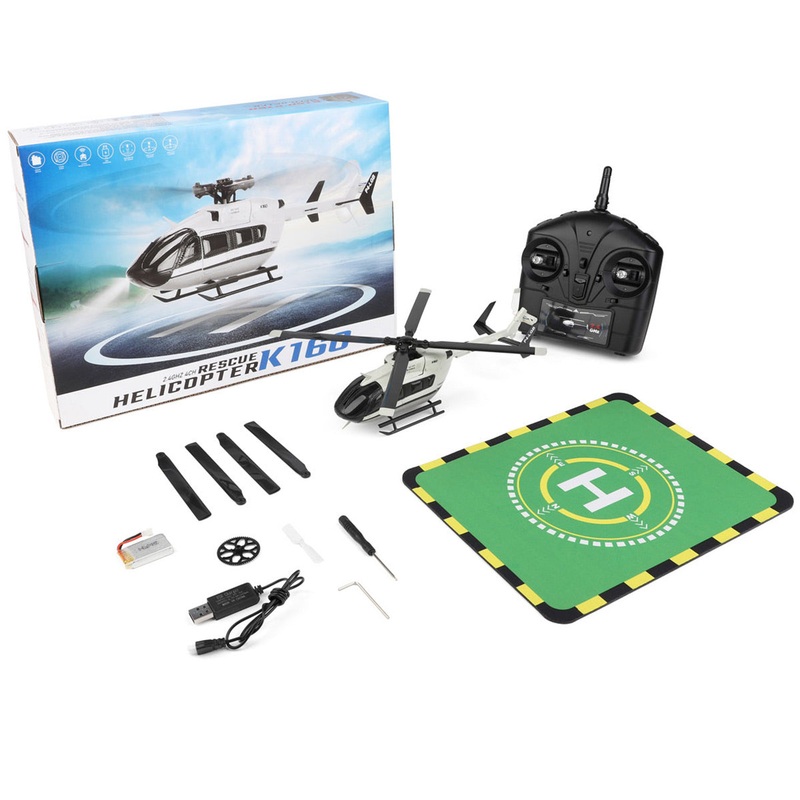 WL-K160 EC-145 160-Class 2.4G 4CH Scale Rescue RC Helicopter Model RTF Beginner Plane Under $100 with 1 Battery