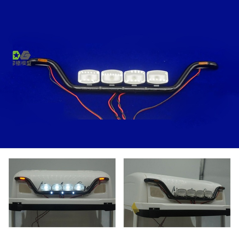 Cabin Aluminium LED Bar Light for 1/14 RC Tractor Truck 56323 56371 770S High-top R620 R730 1851 Remote Control Car DIY Models A