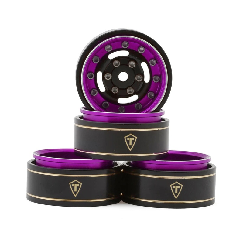 Treal Hobby Type F 1.0″ Deep Dish Beadlock Wheels (4) (27g) Purple