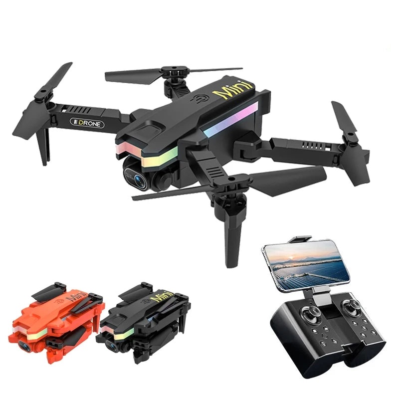 XT8 RC Mini Drone – 2024 New  4K Dual HD Camera Video Shooting Led Drone Quadcopter with FPV One-Key Return Toys for Kids Gift Black No Camera 1B