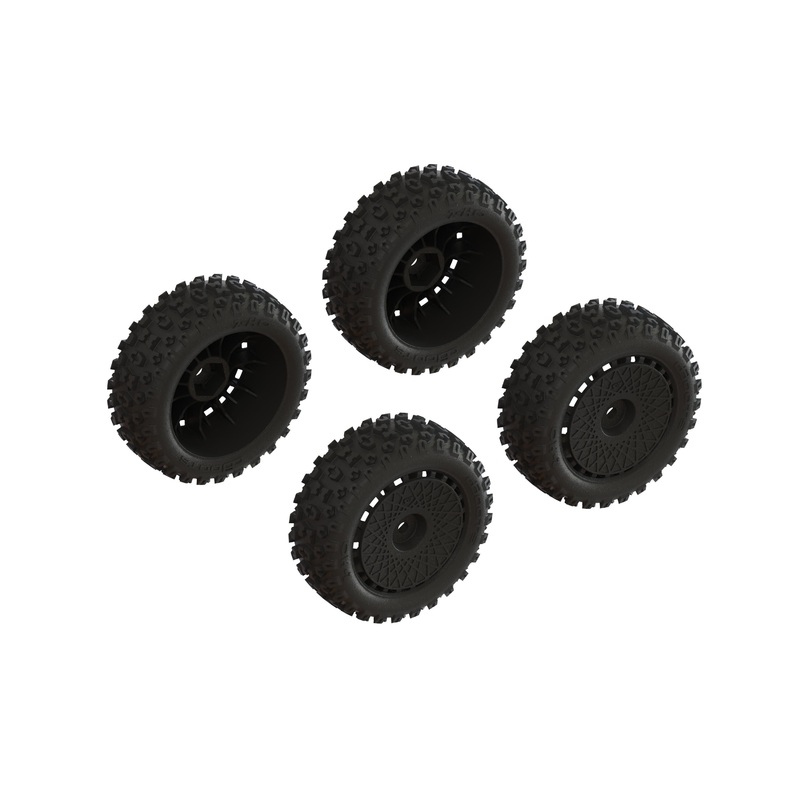ARA550114 dBoots ‘2-HO’ Tire Set Glued (Black) (2 Pairs)