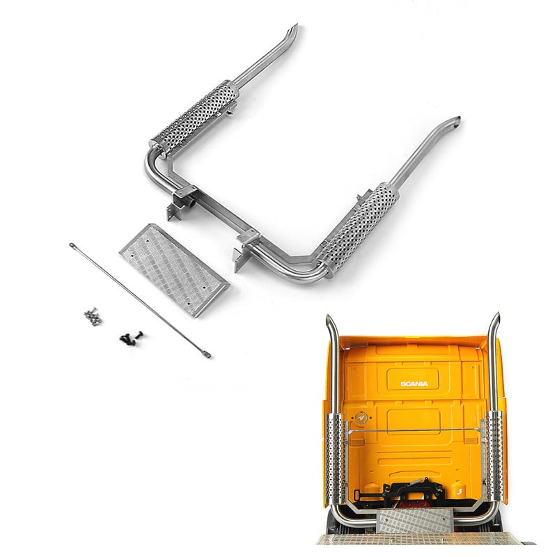 US STOCK LESU Metal Exhaustor for 1/14 Remote Controlled TAMIYA R470 R620 Tractor Truck Trailer Cars Model Spare Part