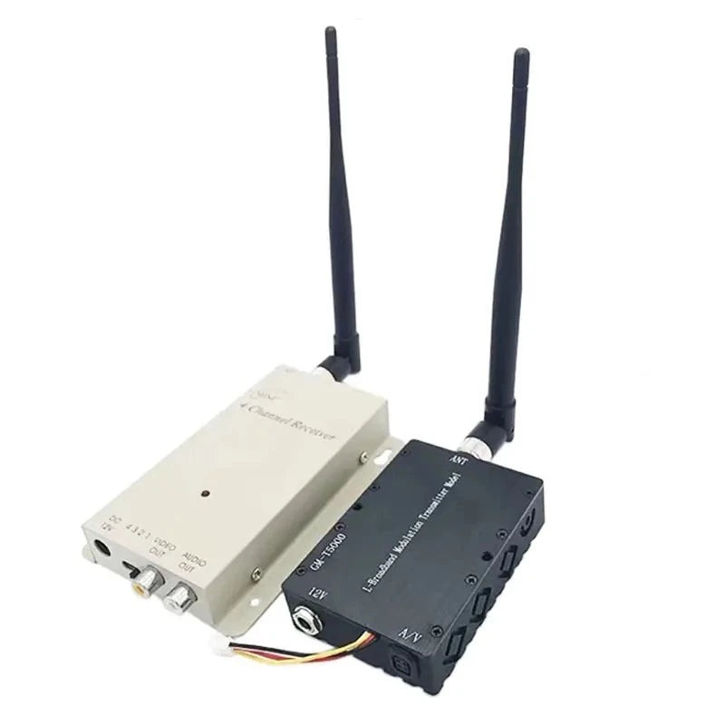1.2Ghz 5000mW Transmittion – 1.2g 5W  Wireless AV Video Audio Transmitter With 1.2G Receiver High Gain Antenna Long Range 1set