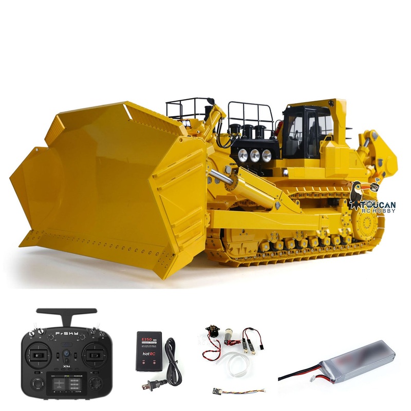 USA Pre-Order by the sea Metal JDMODEL 1/14 RC Hydraulic Bulldozer 575 Smoking Huge Dozer Heavy Machine Frsky X14 Radio Battery RTR Mix Controlled Car